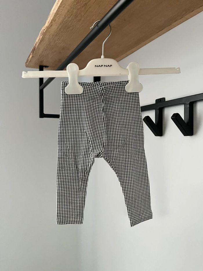Legging noir et blanc pied de poule 6 mois Kiabi