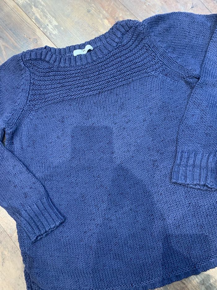 Pull bleu 85% coton
