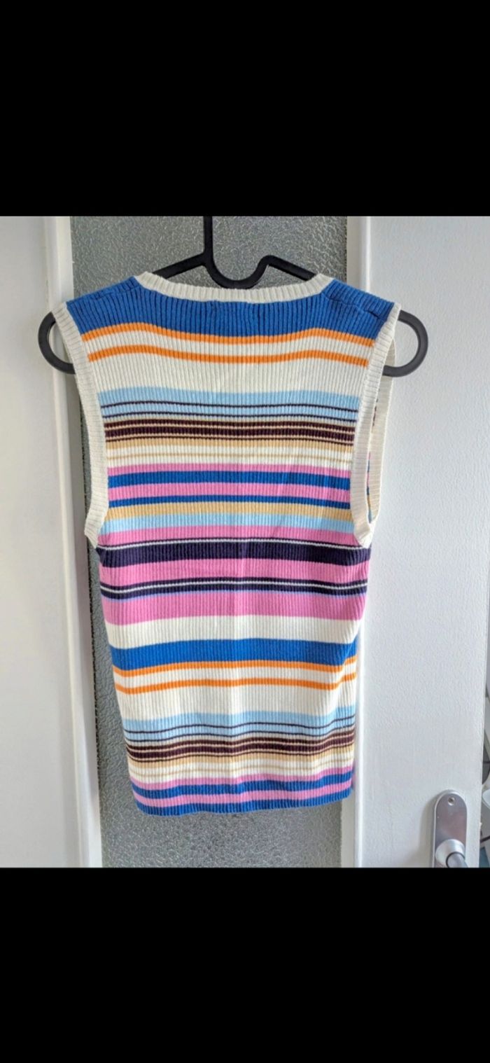 Gilet sans manche vintage coloré en coton - photo numéro 2