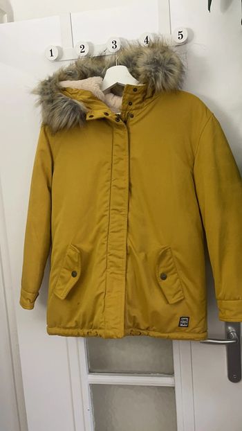 Manteau fille moutarde