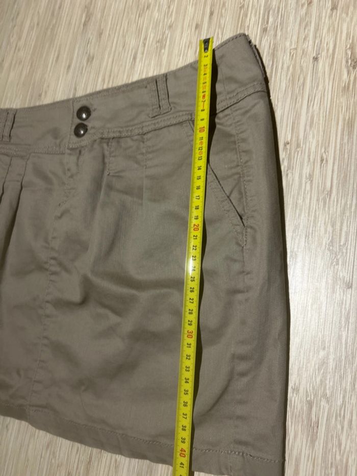 Jupe courte en jean beige foncé marron clair cache cache 42 - photo numéro 7