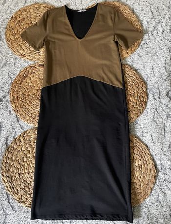 Robe mi-longue bicolore Zara S/36