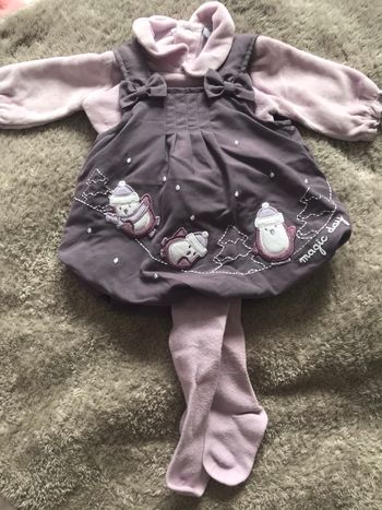 Ensemble robe avec sous pull et collant 1 mois