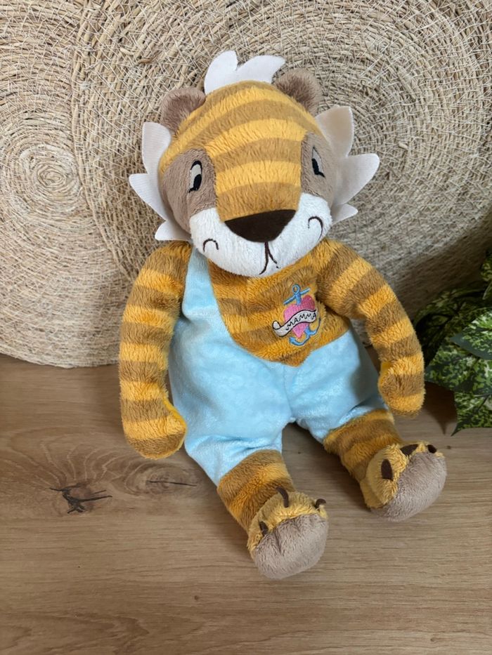 Doudou lion tigre marron bleu mamma ikea - photo numéro 3