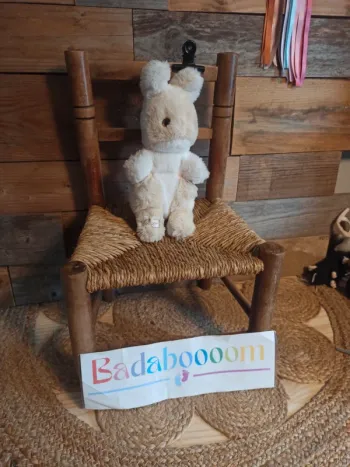 Peluche lapin hochet Boulgom vintage tbe