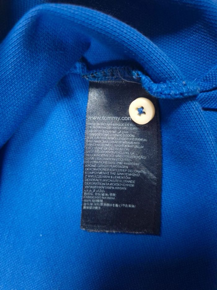 Polo Tommy Hilfiger manche courte - Bleu logo brodé - Taille L Hommes - 100% Coton - photo numéro 8