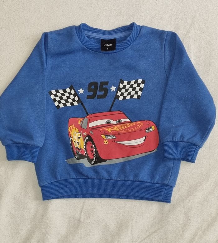 Pull bleu garçon – Motif Flash McQueen (Cars)