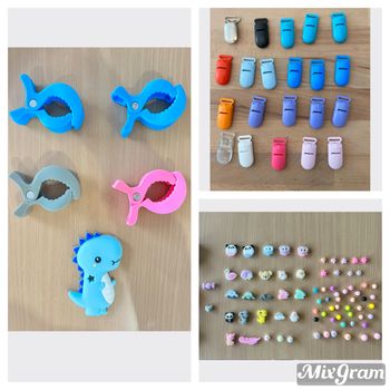 Kit ensemble attache tétine silicones