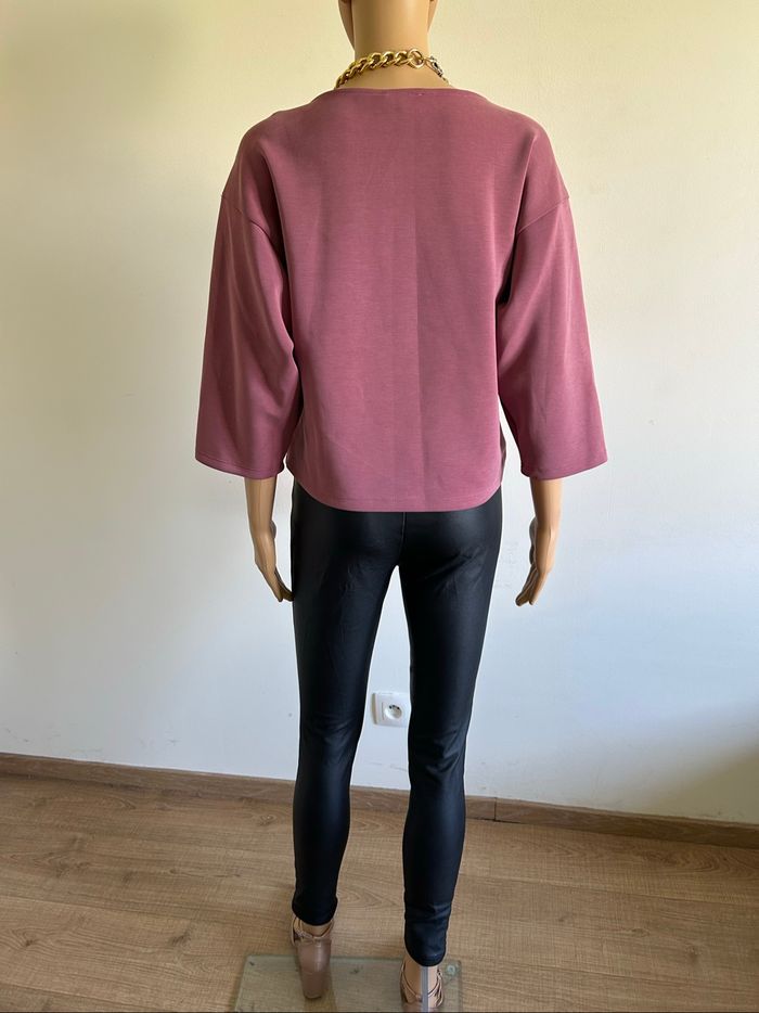 Pull sweat rose neuf avec strass Naf Naf taille S - photo numéro 6