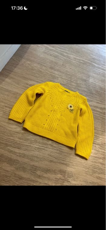 Pull fille jaune