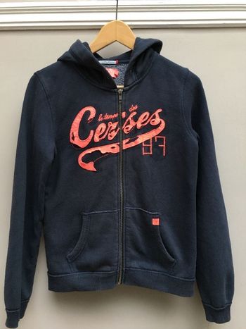 Gilet zippé à capuche bleu marine Le temps des Cerises 12 ans