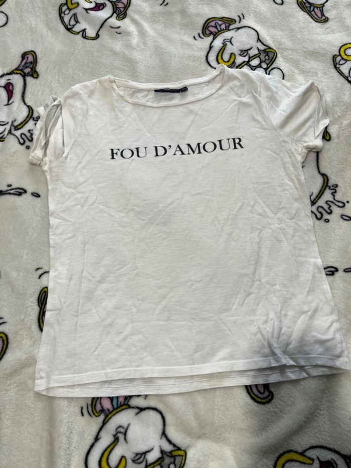 T shirt blanc crème Kiabi