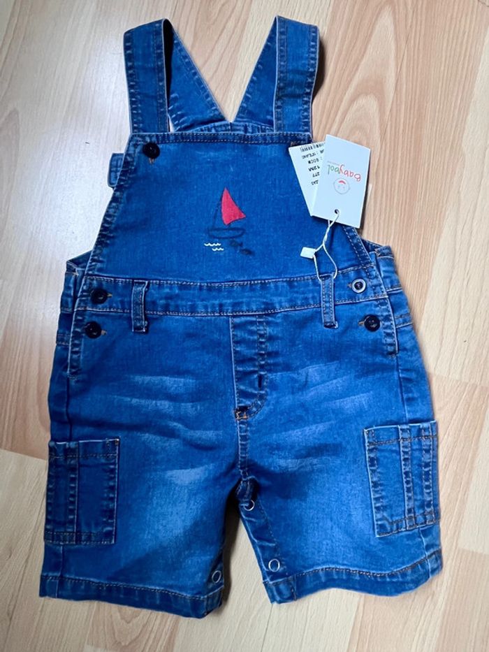 Salopette courte en jean - 12 mois