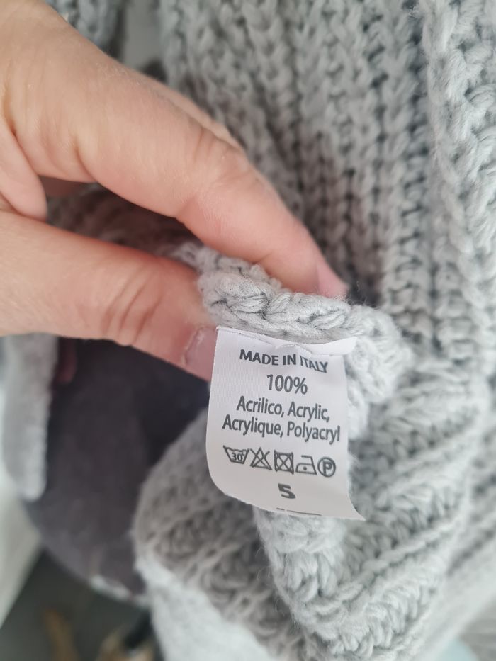 Pull décolleté v gris - photo numéro 5