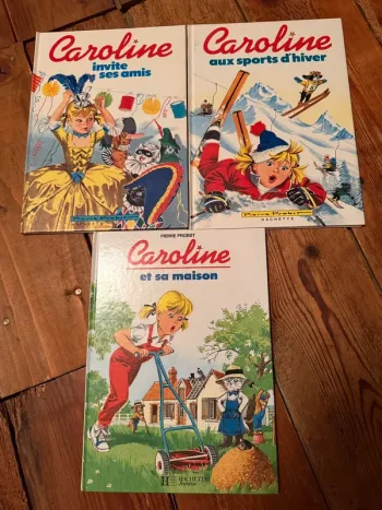 Lot de 3 livres Caroline blancs vintage Pierre Probst Hachette Jeunesse bd album