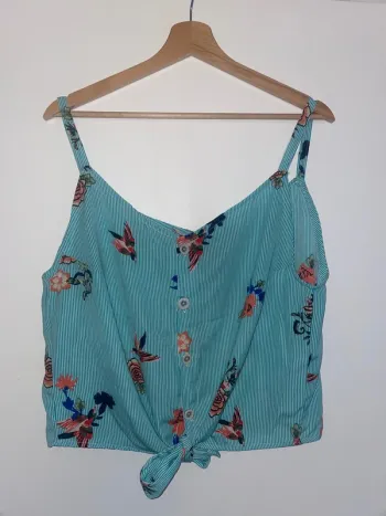 Débardeur court bleu M/L