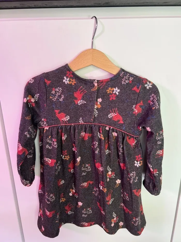 Robe gris foncé avec motifs biche Gémo 24mois - photo numéro 3