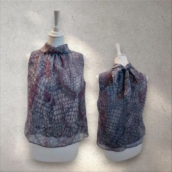 Blouse fluide sans manche à motifs maison 123 taille XL 42