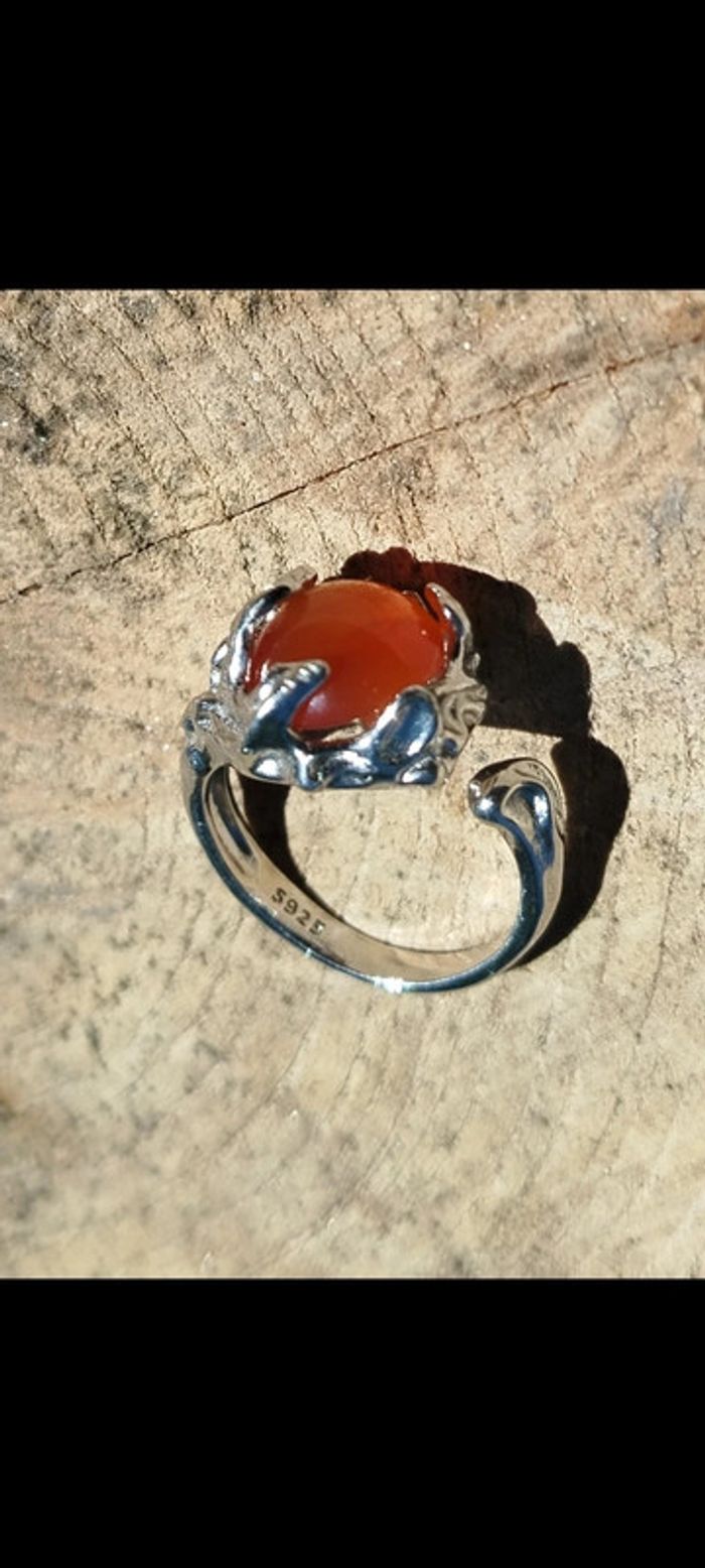 Bague Mystique Nature en Argent S925 🧡 Agate Mousse AAA - photo numéro 7