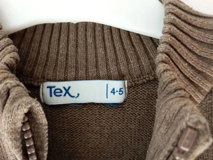 Pull zippé en maille vert kaki Tex 4-5 ans - photo numéro 8