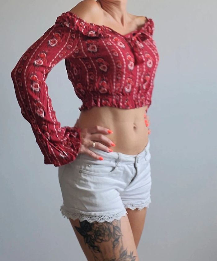 Crop top fleuri