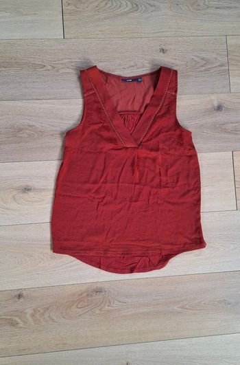 Blouse/Débardeur col V brique/terra cota kiabi taille S