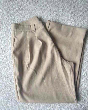 Pantalon taille haute fluide beige taille 42