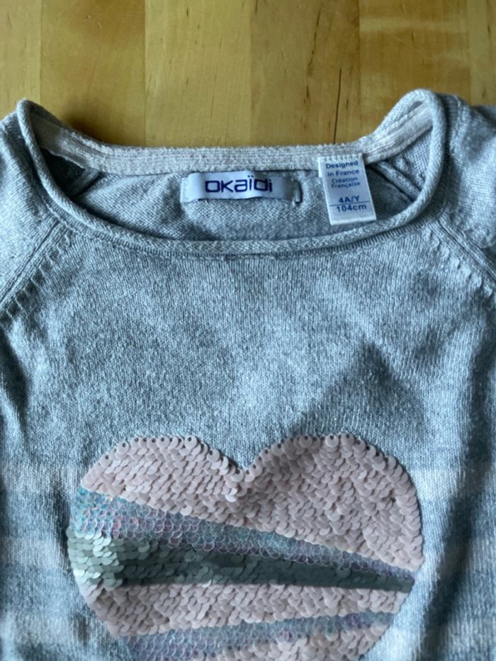 Pull léger à sequins réversibles okaidi 4 ans - photo numéro 4