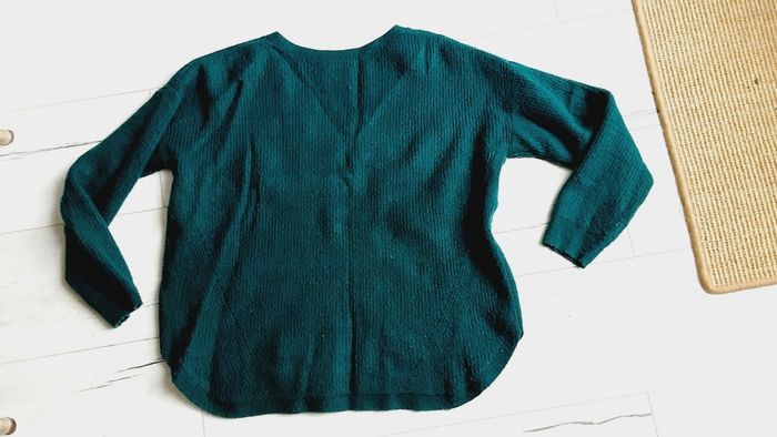 Vêtement femme pull vert uni col vert Bonobo taille M - photo numéro 3
