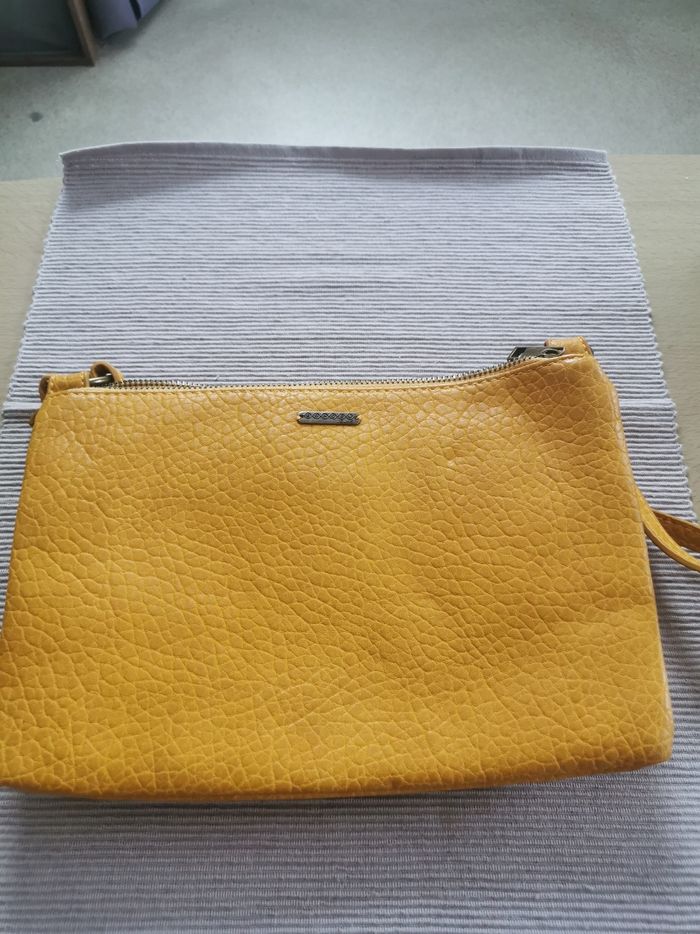 Sac bandouliere deux compartiments moutarde