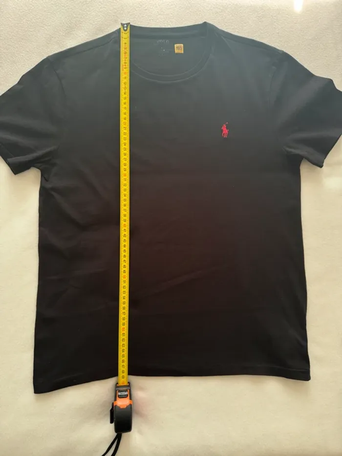 T-shirt Ralph Lauren noir logo rouge – Custom Fit – Taille M authentifié - photo numéro 8