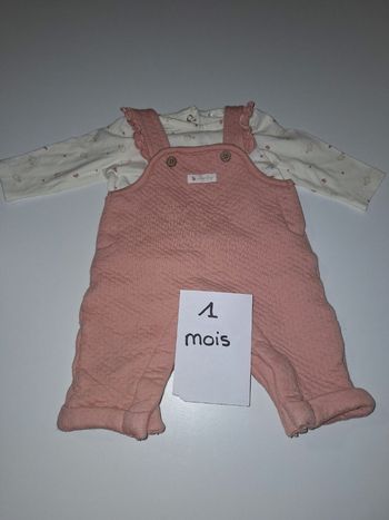 Ensemble salopette fille 1 mois