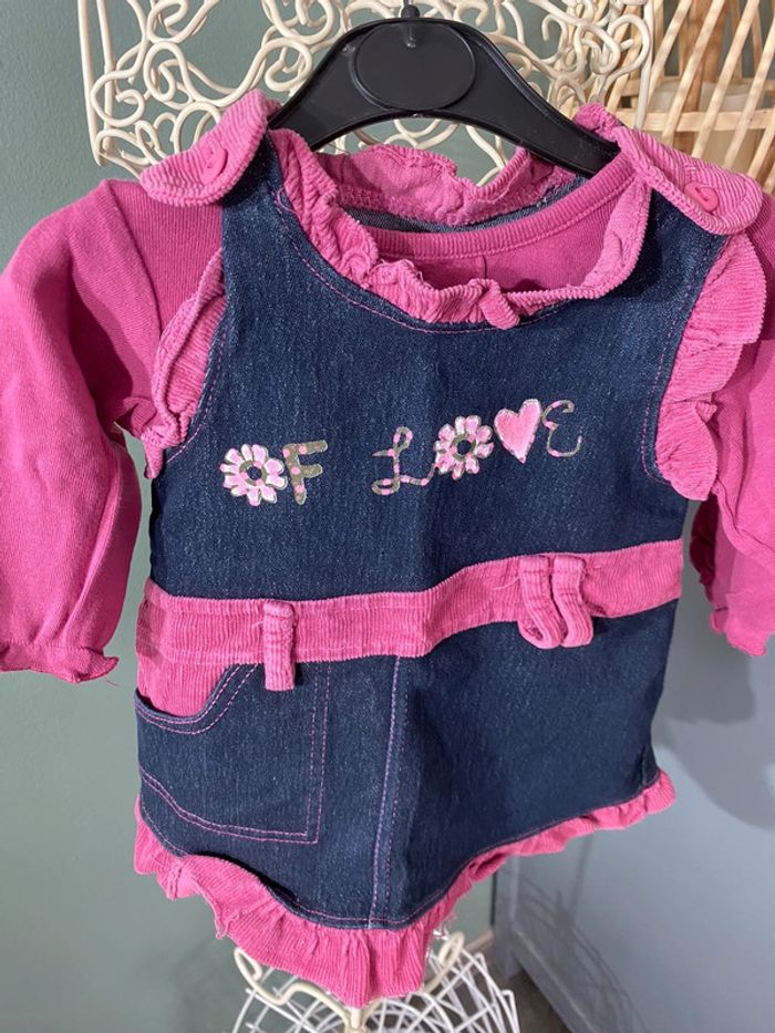 Ensemble fille 3 mois robe et t-shirt - photo numéro 2