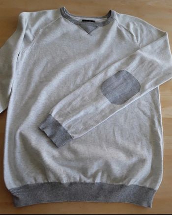 Pull coton gris clair