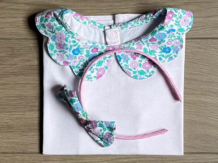 T-shirt à col festonné et serre-tête en Liberty Poppy and Daisy Jacadi T-6 ans