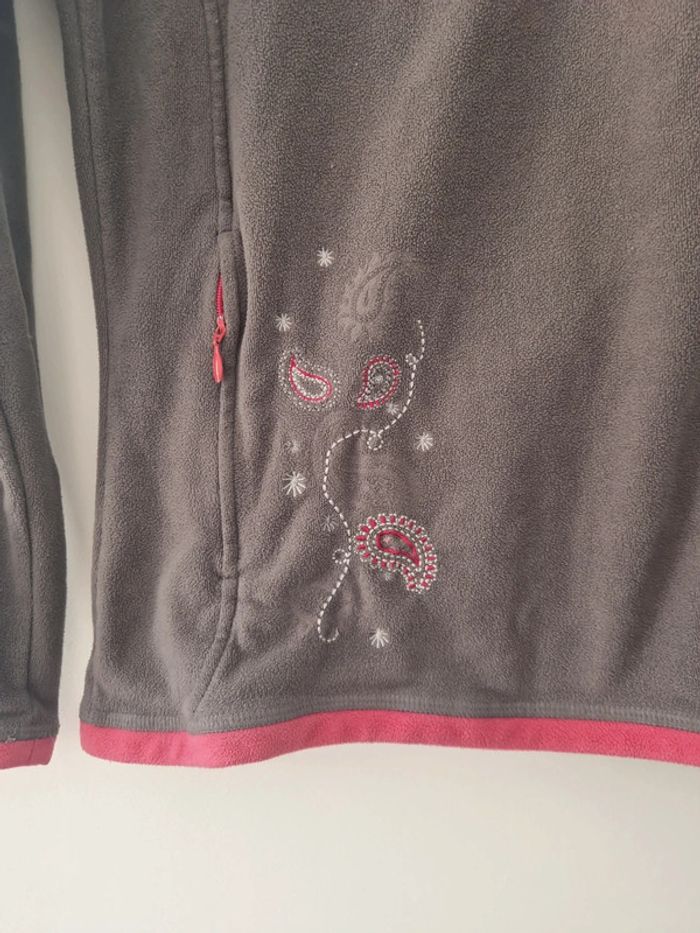 Sweat polaire femme gris rose motifs TBE taille S quechua - photo numéro 4