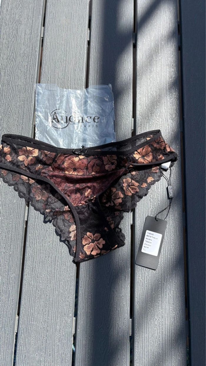 Tanga Audace noir et marron taille L femme - photo numéro 2