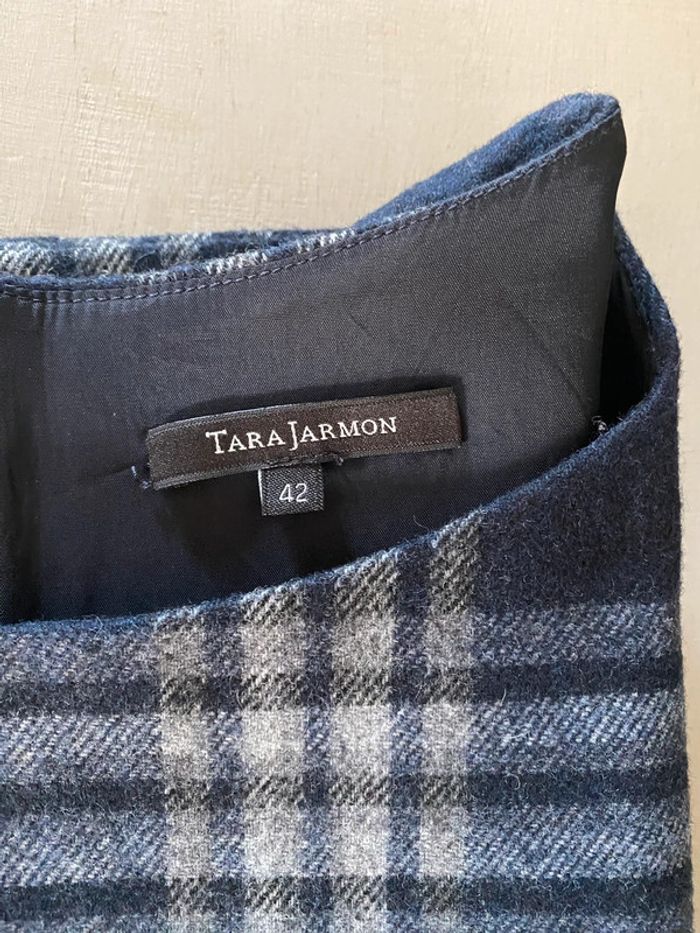 Robe Tara Jarmon marine et grise à carreaux taille 42 - photo numéro 15