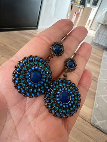 Paire de boucles d’oreilles dégradé de bleu