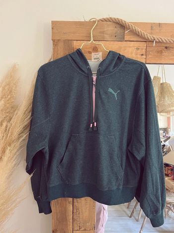 Sweat-shirt à capuche puma vert neuf