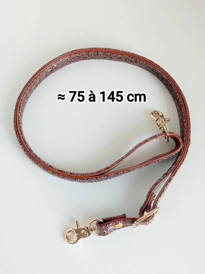 Sac à main marron cuir vernis bandoulière amovible écaille vintage / Lucia Tommasi - 33x24x17cm - photo numéro 18