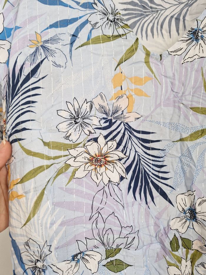 Robe bleu en coton de Etam légère à imprimé fleuri bleu et blanc,neuve taille 38 - photo numéro 9