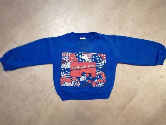 Sweat bleu imprimé bleu et rouge Taille 2 ans - photo numéro 2