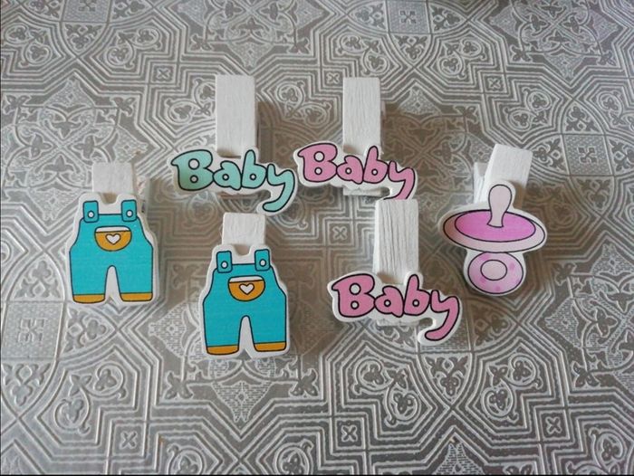 Lot 10 pinces accroches tétine en bois