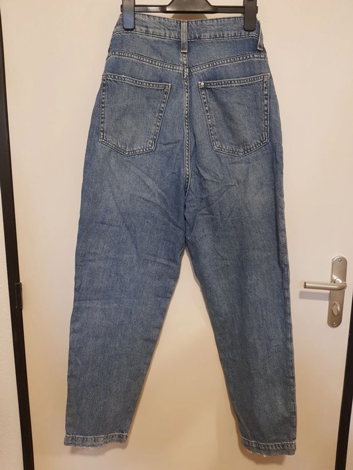 Jean mom taille haute bleu - photo numéro 6