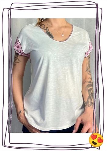 Blouse manches courtes taille M - Caroll - 50 % coton, 50 % viscose