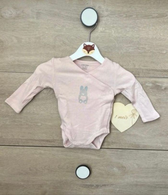 Lot 3 bodies manches longues bébé fille 1 mois – Obaibi– Neuf - photo numéro 2
