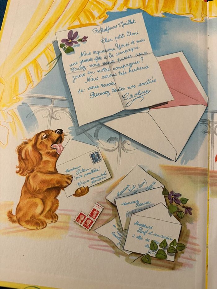 1965 Livre rare ancien Une fête chez Caroline Pierre Probst bd grands albums Hachette - photo numéro 4