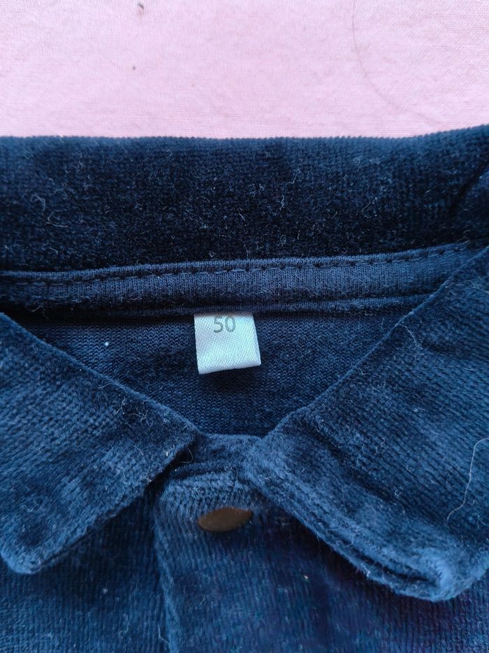 Pijama chaud mixte Zeeman bleu marine velours 50 cm - photo numéro 2