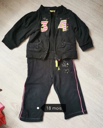 Ensemble survêtement pantalon veste fille 18 mois
